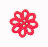 Rode Houten Bloem Knoop 20x21 mm Knopen KNP00077